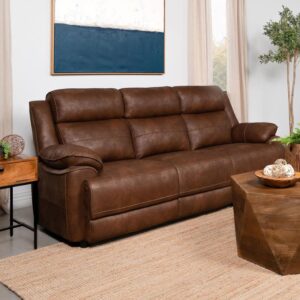 Ellington dark brown faux leather sofa
