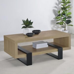 Dinard contemporary coffee table in latte and black
