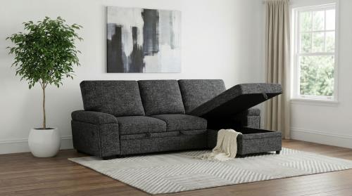 Demko Granite Sectional Storage Chaise Open