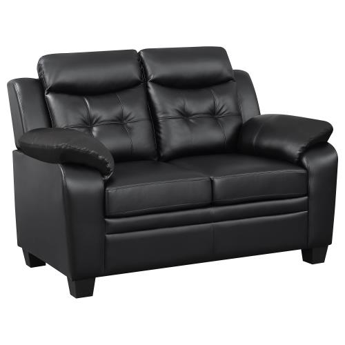 Finley Black Tufted Loveseat