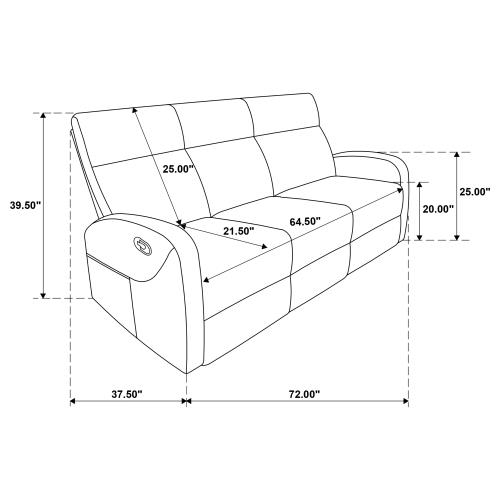 Hamilton Reclining Sofa Dimension Diagram